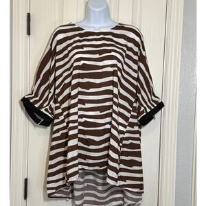 Soolinen Oversized Stripe top 3X  High Low Tunic Artsy Minimalist boho